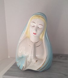Vintage 60s Porcelain Madonna Virgin Mary Planter