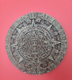 Vintage Malachite Aztec Sun Calendar