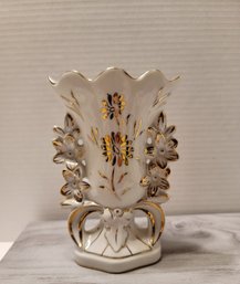 Vintage 50s French Vieaux Paris Porcelain Vase 6in Great Condition