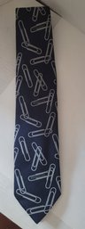 You Know Someone Who Needs This Tie! Vintage Authentic Moschino Paperclip Silk Tie Excellent Condition
