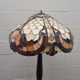 Vintage Slag Glass Shade Floor Lamp