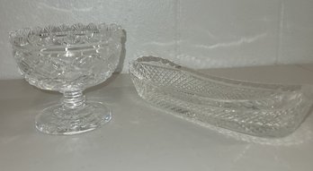 Gorgeous Vintage Waterford Celery And Candy Dishes Excellent Condition