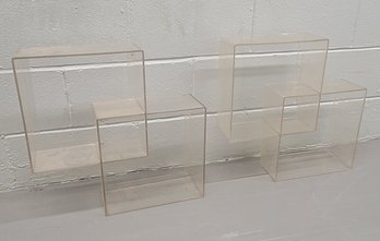 Set Of 2 Vintage Clear Mod Shelves