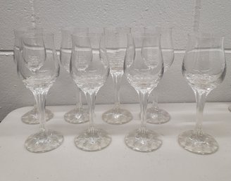 Vintage Bohemian Diana Crystal Wine Glasses Set Of 8 Excellent Condition