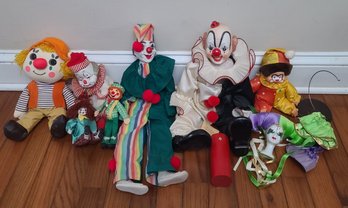 Vintage Clowns Including Porcelain Heads