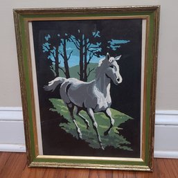 THINGS I LOVE Vintage Paint By Number Framed Horse Art