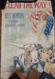 Sadly Ripped BUT ORIGINAL War Bonds SOMEONE SAVE THESE POSTERS