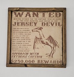 Retro Handmade On Reclaimed Wood New Jersey Devil Sign