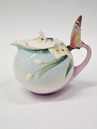 Darling Franz Dragonfly And Flower Teapot