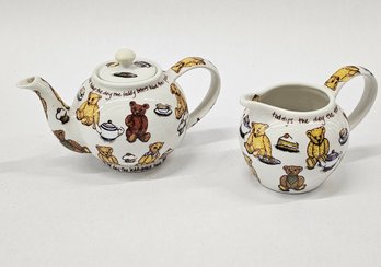 Ted-Tea Teddy Bears By Paul Cardew Classic Tea Pot And Creamer