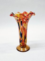Fluted Art Glass Vase