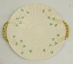 Belleek Ireland Serving Basket Weave Cake Platter