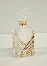 Vintage Hollywood Regency GLAM Gold Accented Perfume Bottle