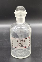 Vintage Pyrex Glass Acetic Acid Bottle With Lid YES EMPTY