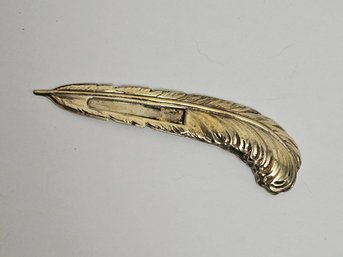 Vintage Tiffany & Co Sterling Silver Feather Clip Or Bookmark