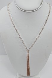Dainty Glam Vintage Liz Claiborne Rose Goldtone Lariat Necklace