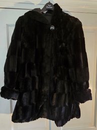 Dennis Basso Reversible Faux Fur And Hooded Raincoat