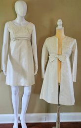 1960s Ivory Brocade Dress And Jacket Set WHO NEEDS A WEDDING SET
