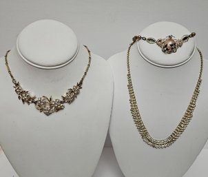 WELL HELLO Vintage Gold Tone Glam Necklaces
