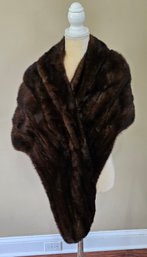 Vintage Mink Fur Stole With Interior Hand Pockets