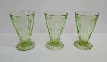 Vintage Uranium Glass Sundae Cups