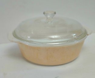 Vintage Fire King Coppertini Lusterware Covered Casserole