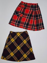 1960s Wool Plaid Skirts TAKE YOUR PIC MOD OR SCHOOLGIRL
