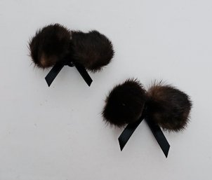Vintage Mink Fur Shoe Clips