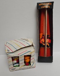 Vintage Halloween Witch And Easter Candles