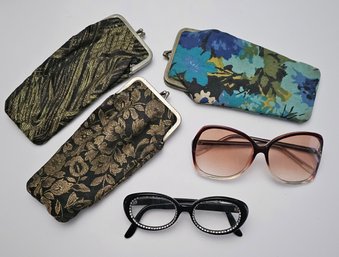 Vintage Glam Prescription Glasses, Sunglasses, And Cases