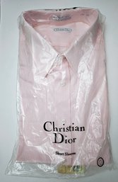 NOS Christian Dior Men's Pink Short Sleeved Shirt 17.5