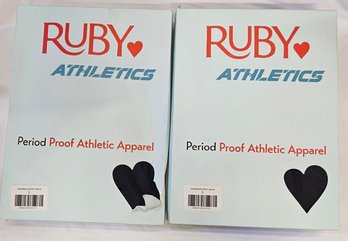 2 New Ruby Athletics Period Proof Athletic Apparel Large Racerback Black Bodysuits