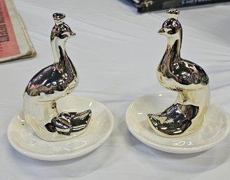Pheasant Ring Holders Trinket Trays