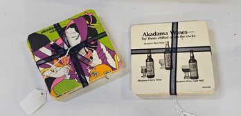 Vintage 1960s Suntory Whisky Japanese Oversized Coasters