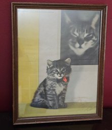 The Cutest Vintage Cat And Kitten 'Kit And Cat' Framed Ad