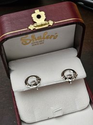 Vintage NOS Sterling Claddah Screwback Earrings In Schuler's Jewelry Box