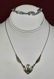 Vintage Sterling Filigree Necklace And Bracelet