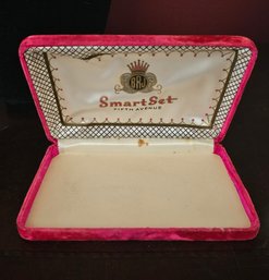 Vintage BRJ Smart Set Fifth Avenue PINK VELVET Jewelry Box