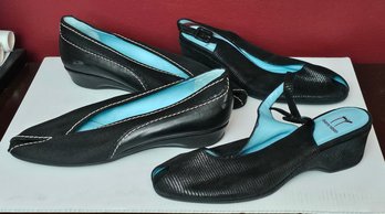 Gorgeous Thierry Robotin Italy Small Wedge Peep Toe Shoes Size 39