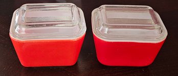 Vintage Pyrex Small Refrigerator Storage With Lids