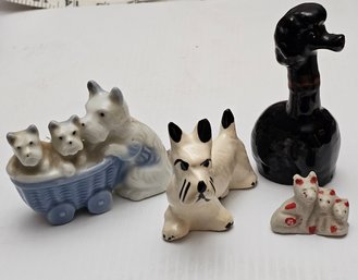 Vintage Dog Figurines Including Poodle And Angry Scottie