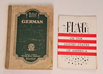 1930 German Oxford Review Book And 1960 Promotional American Flag Book