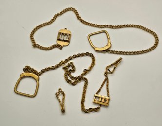 Vintage Pocket Watch Gold Tone Chains
