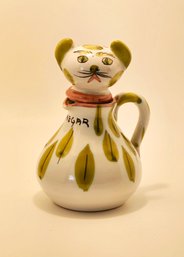 WHO HAS THE OIL KITTY Midcentury Cat Vinegar 1960s Ceramic