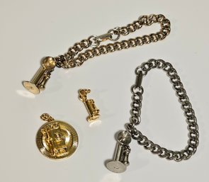 Vintage Telephone Pendants And Charm Bracelets