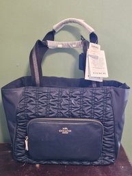 NWT Coach Tote Bag Purse Black With Ruching