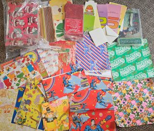 Vintage Wrapping Paper And More Incl 1980 DC Comics Superman