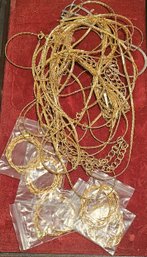 Assorted Vintage NOS Gold Tone Necklaces Chains