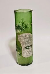 THOSE GRAPHICS Midcentury Modern Green Glass Pillar Candle