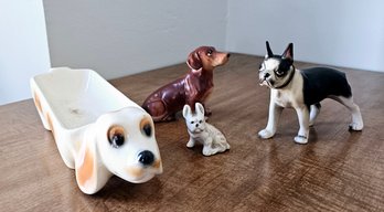 Vintage Dog Grouping Including Boston Terrier